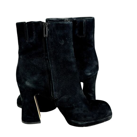 SAM EDELMAN Boots Womens Size 10 Black Suede Jaye Block High Heel Side Zipper - Picture 6 of 11